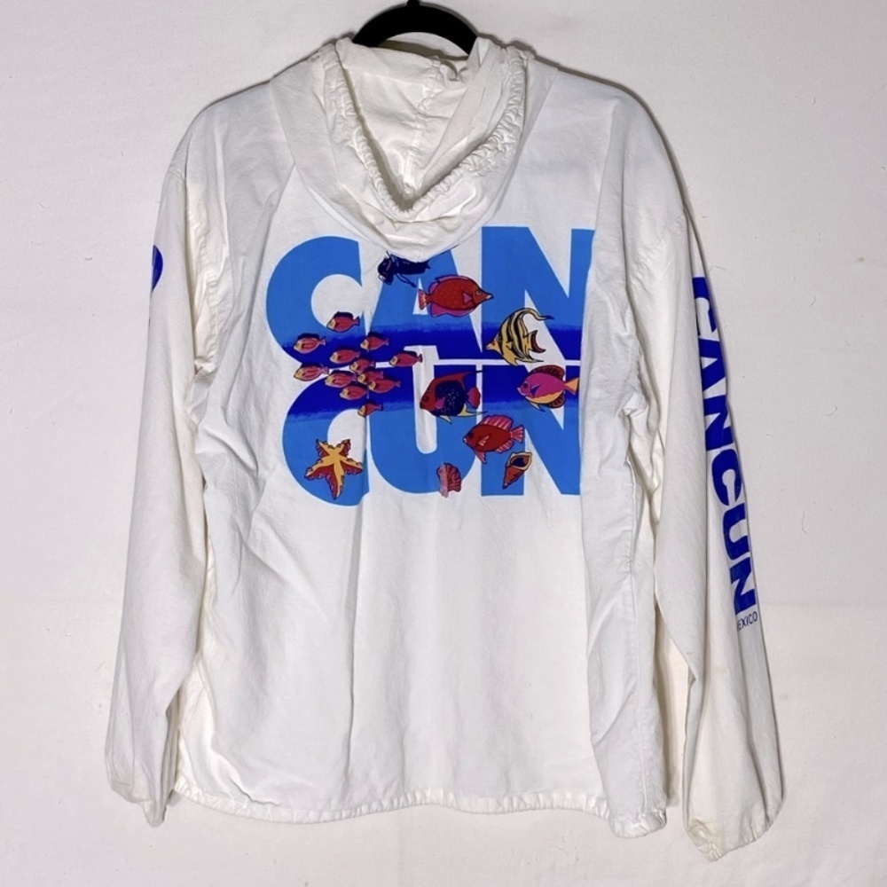 Vintage Vincent Sport White Full Zip Light Jacket Cancun L